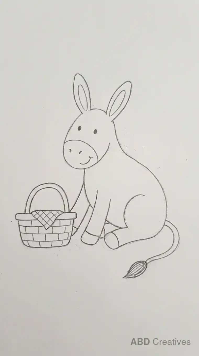 Donkey Sitting Beside Picnic Basket