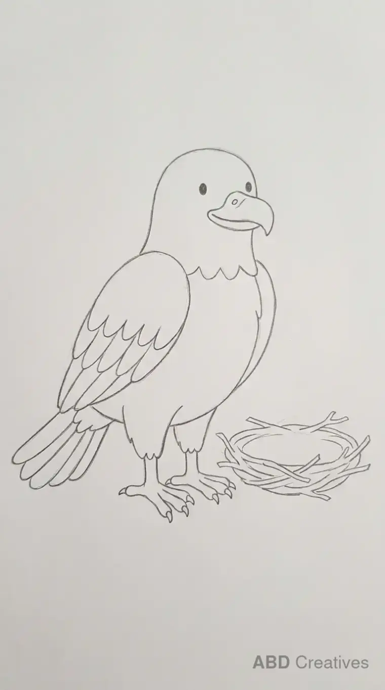 Eagle Beside a Nest