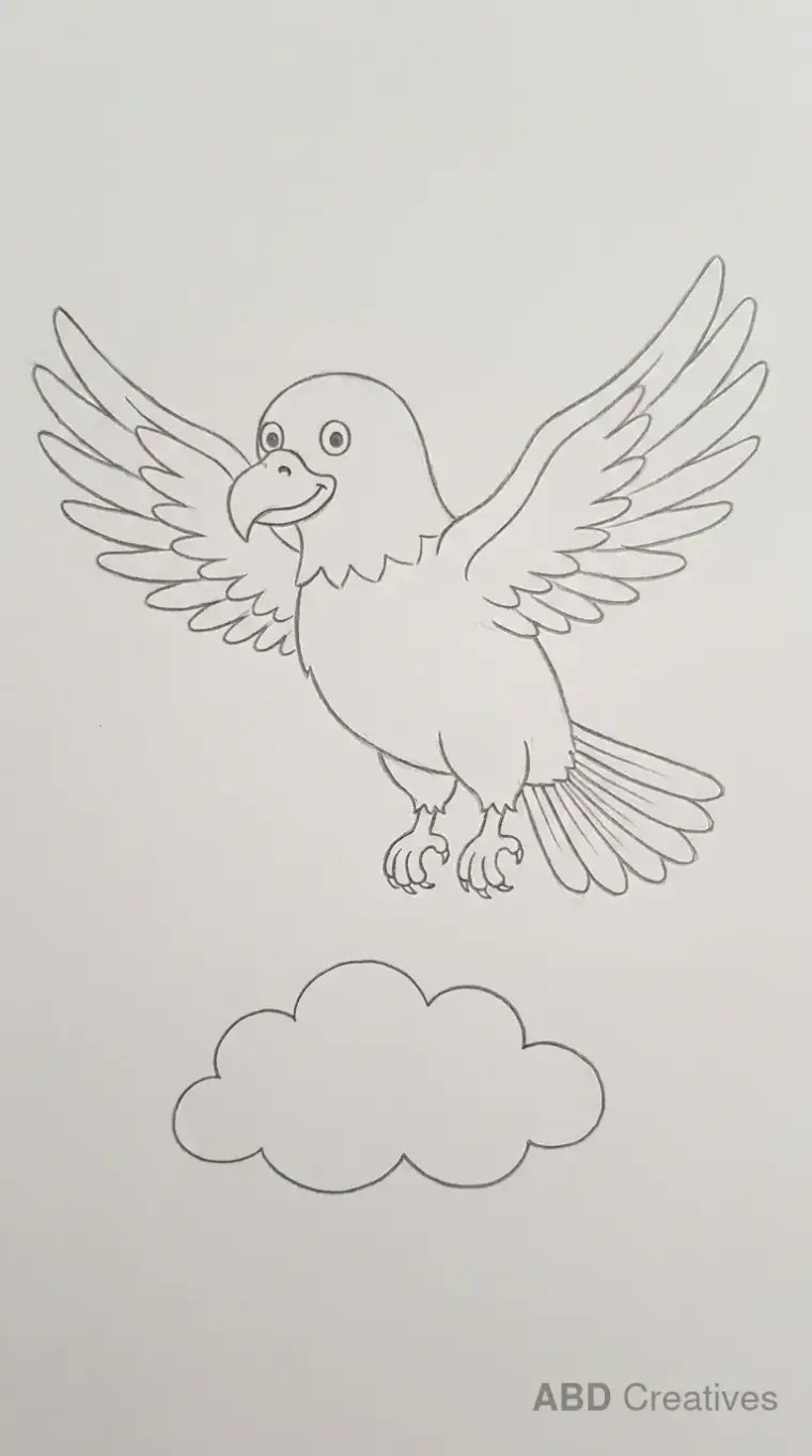 Eagle Flying Above a Cloud