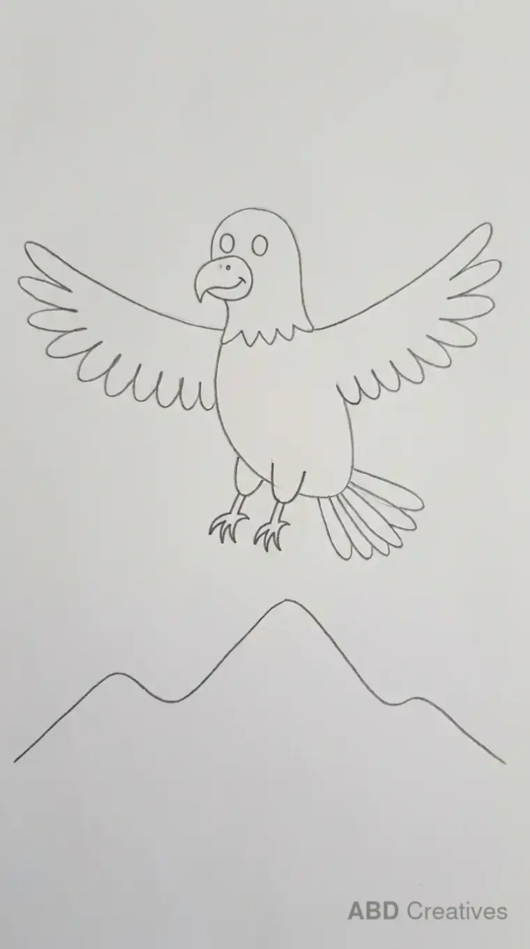 Eagle Flying Over a Mountain