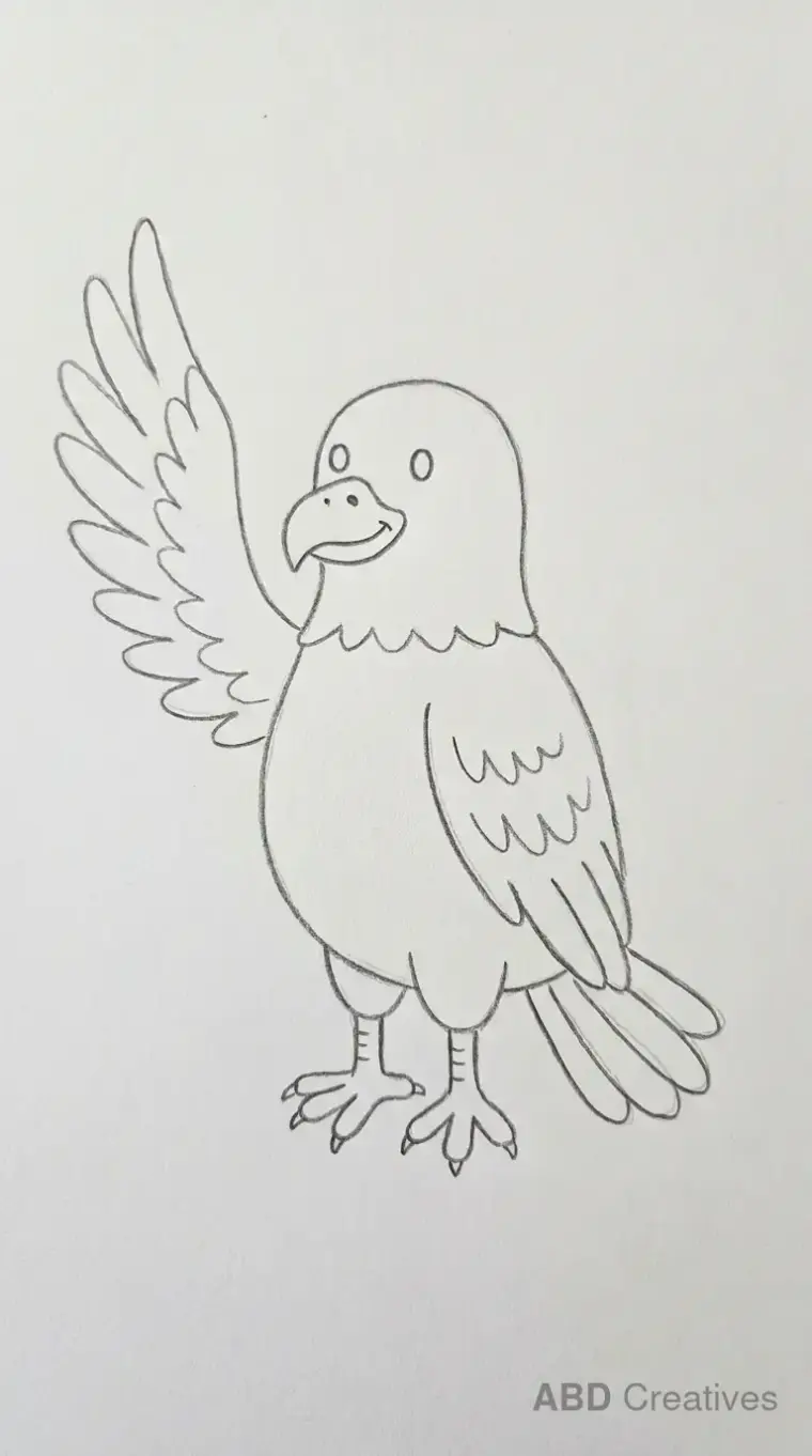 Eagle With One Wing Raised