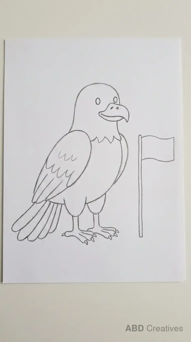 Eagle With a Small Flag