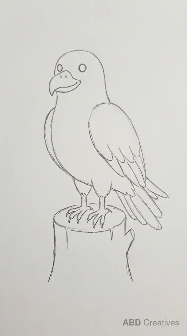 Eagle on a Tree Stump