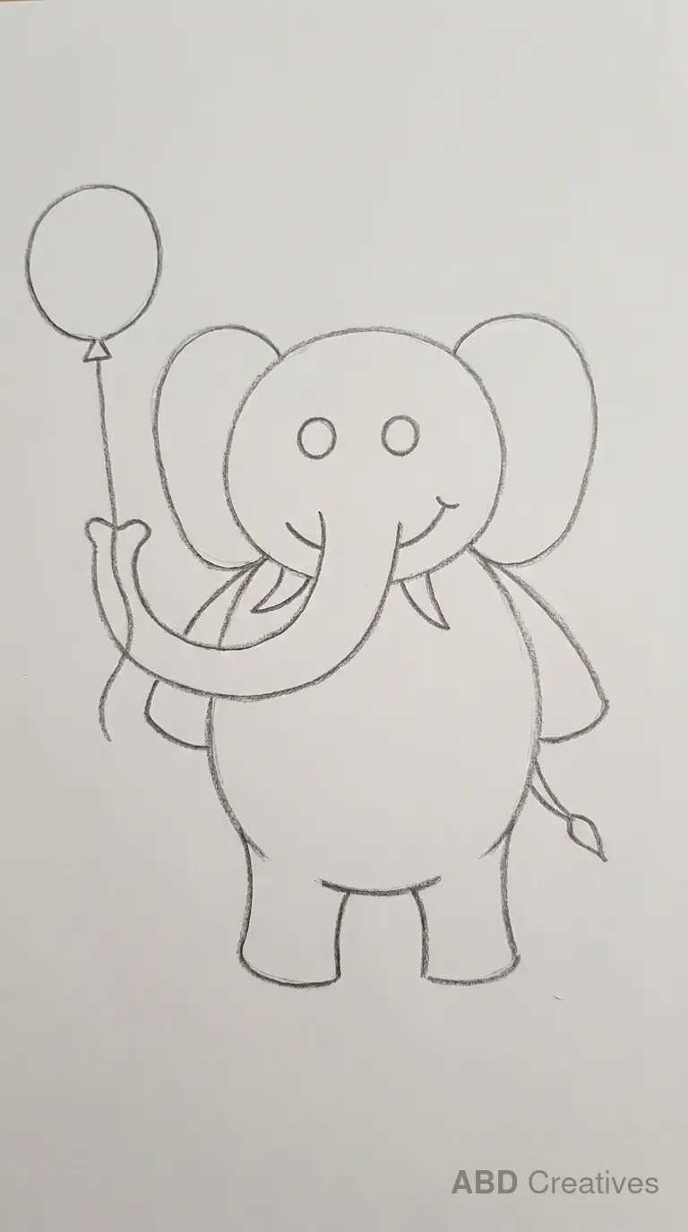 Elephant Holding a Balloon