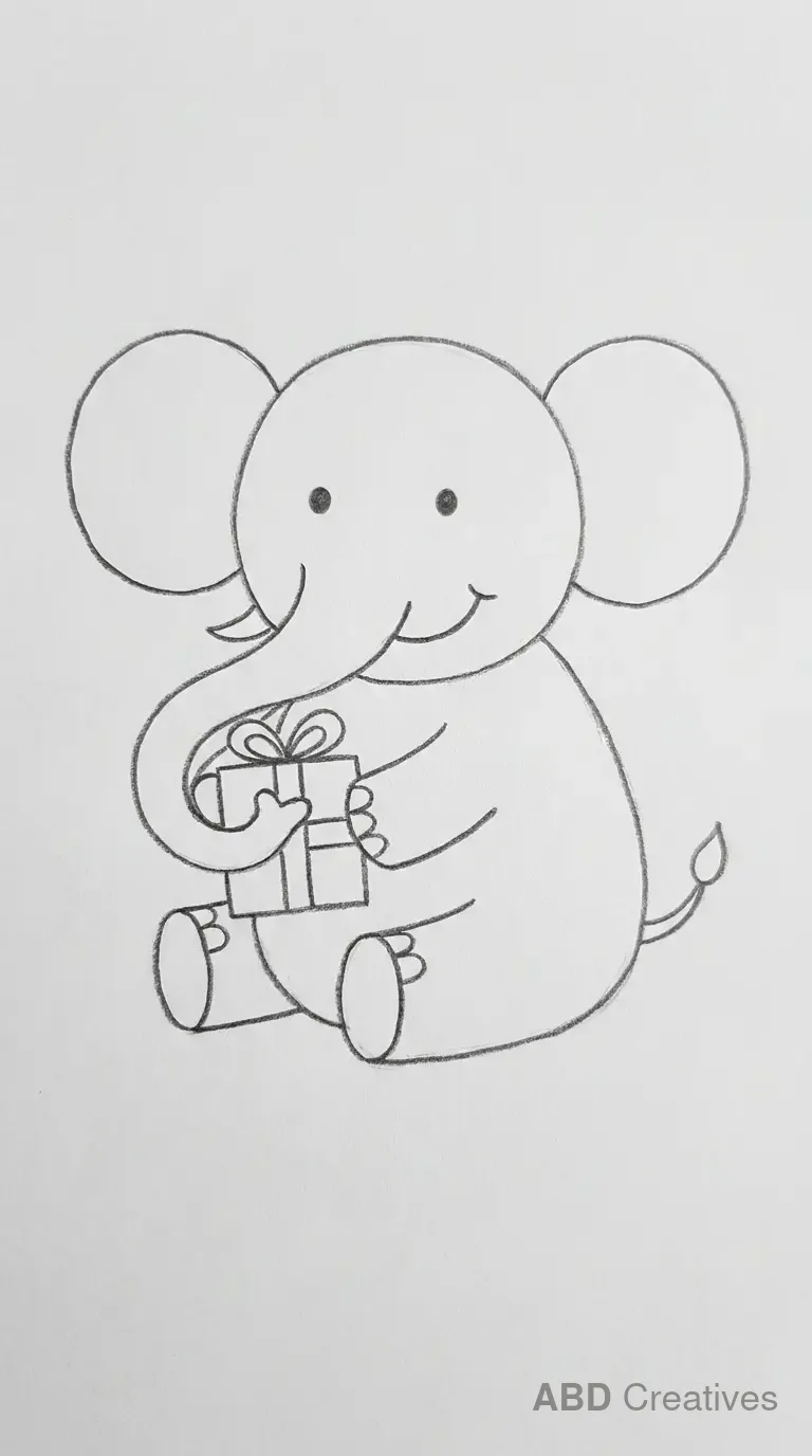 Elephant Holding a Gift Box