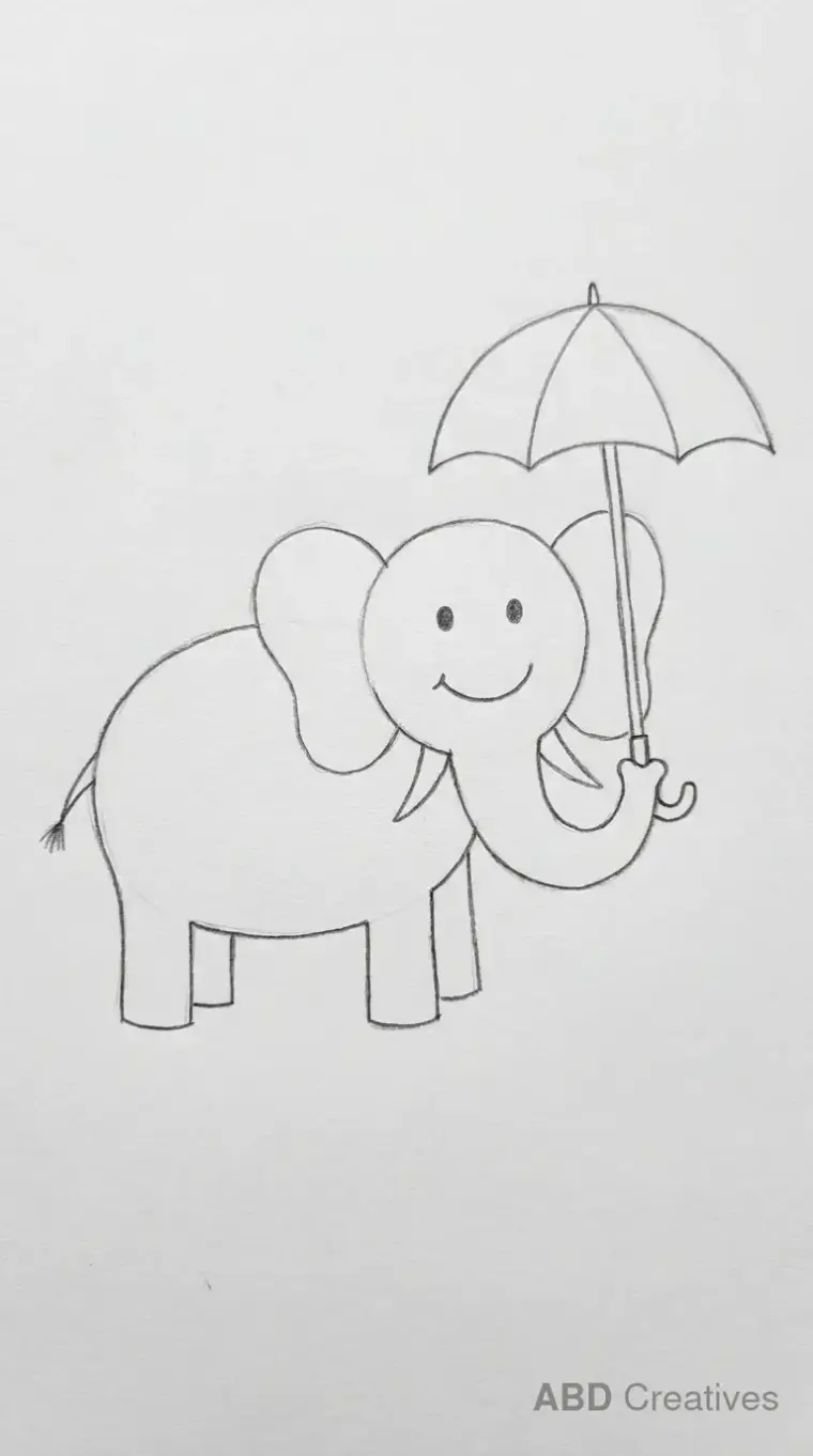 Elephant Holding an Umbrella