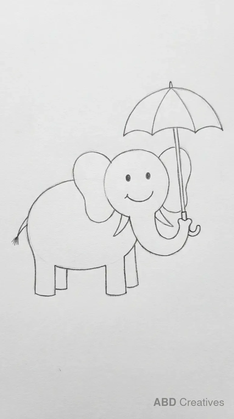 Elephant Holding an Umbrella