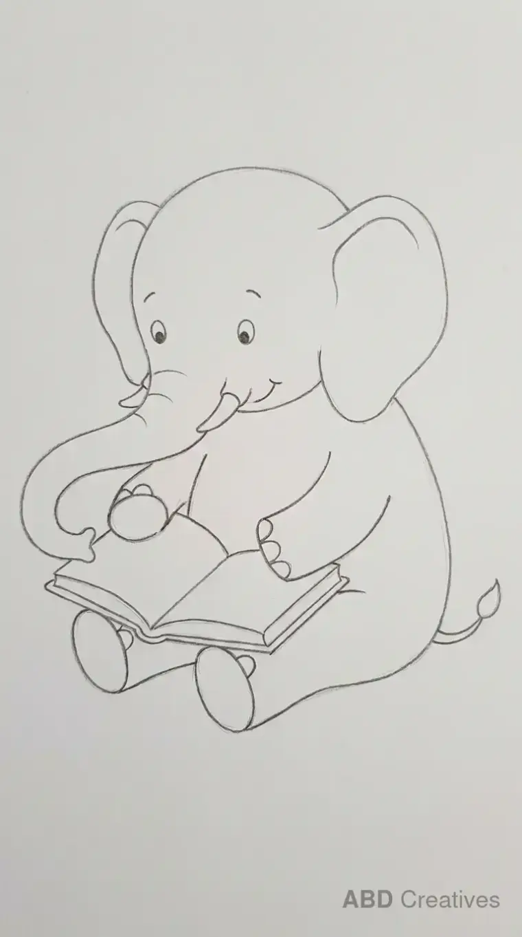 Elephant Reading a Book