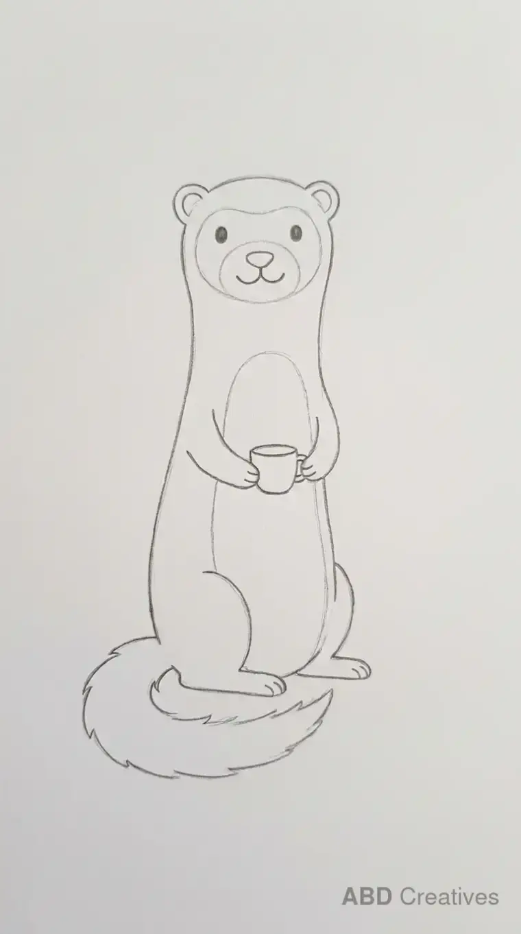 Ferret Holding a Cup