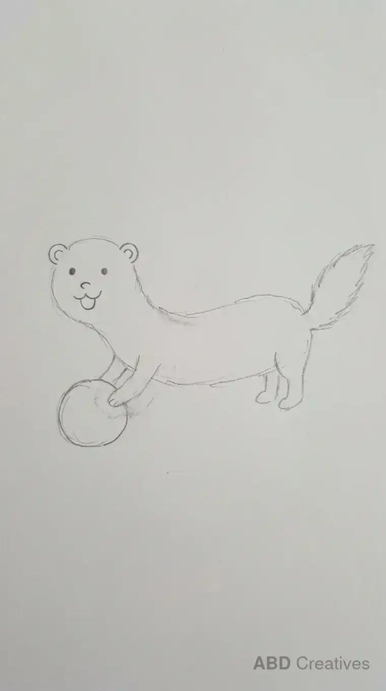 Ferret Playing with a Ball