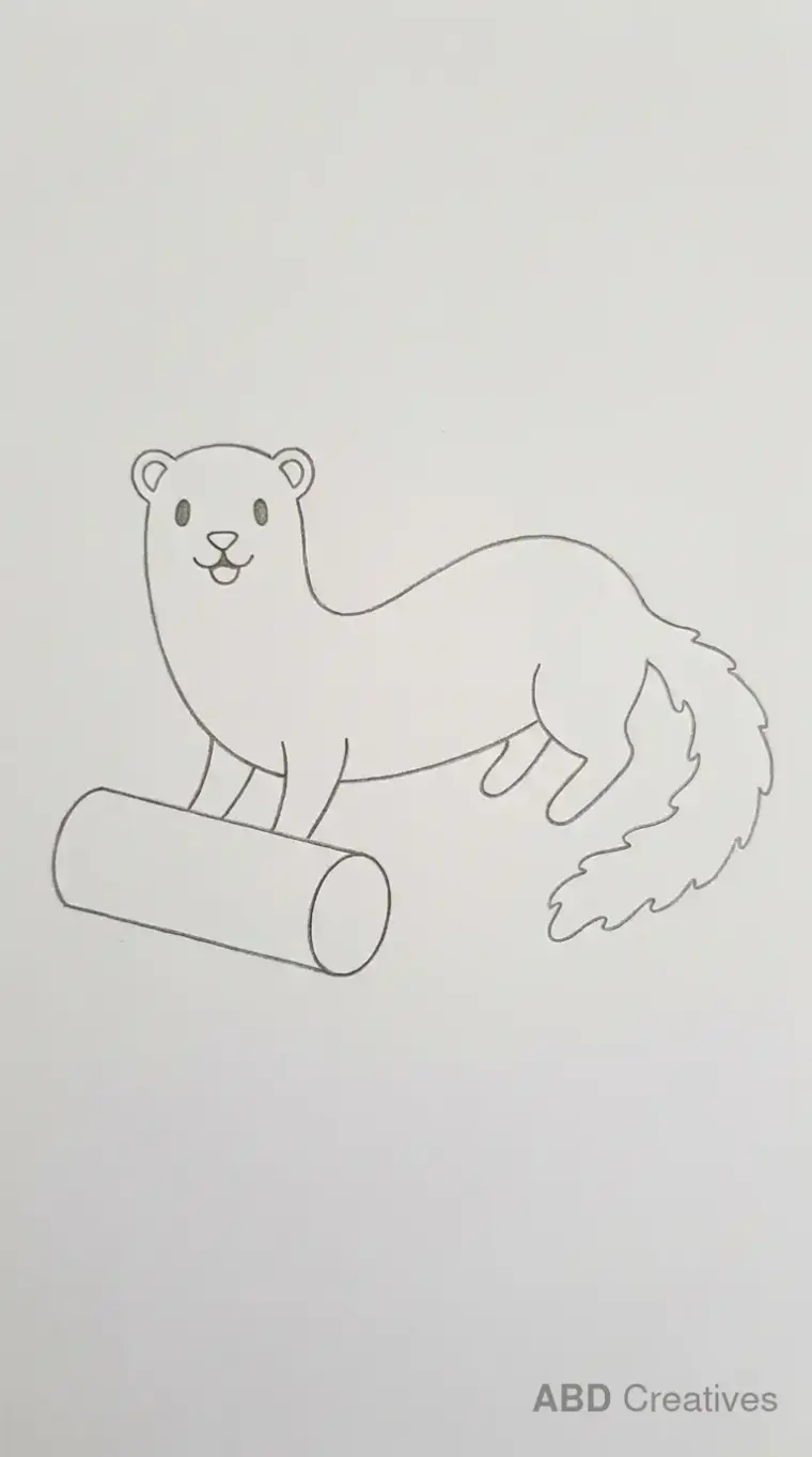 Ferret Playing with Cardboard Tube