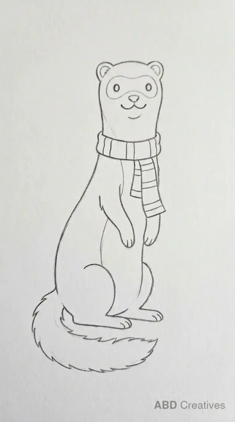 Ferret Wearing a Scarf