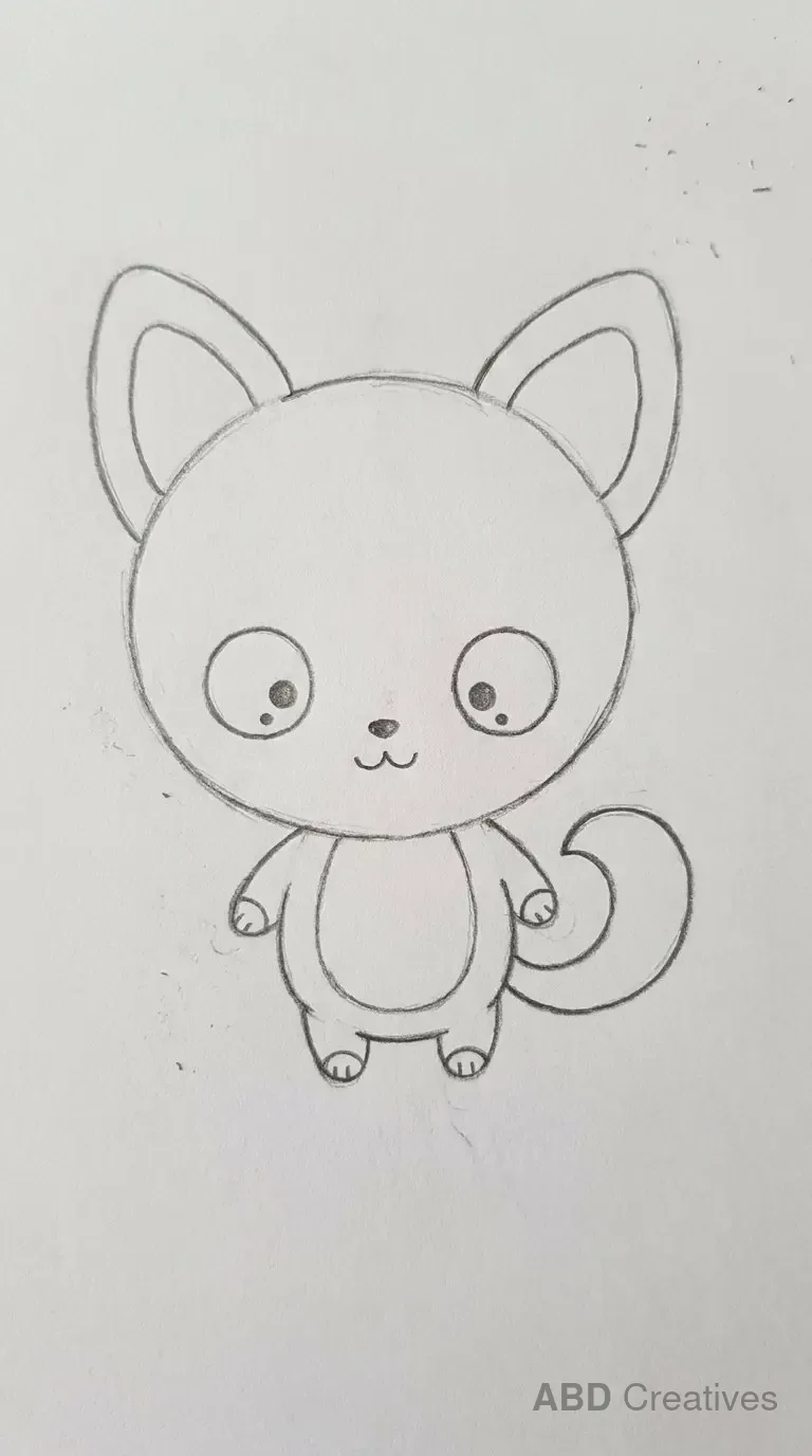 Cute Baby Fox with Big Eyes