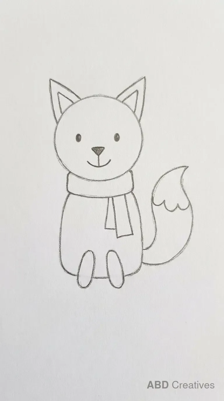 Fox Wearing a Cozy Scarf