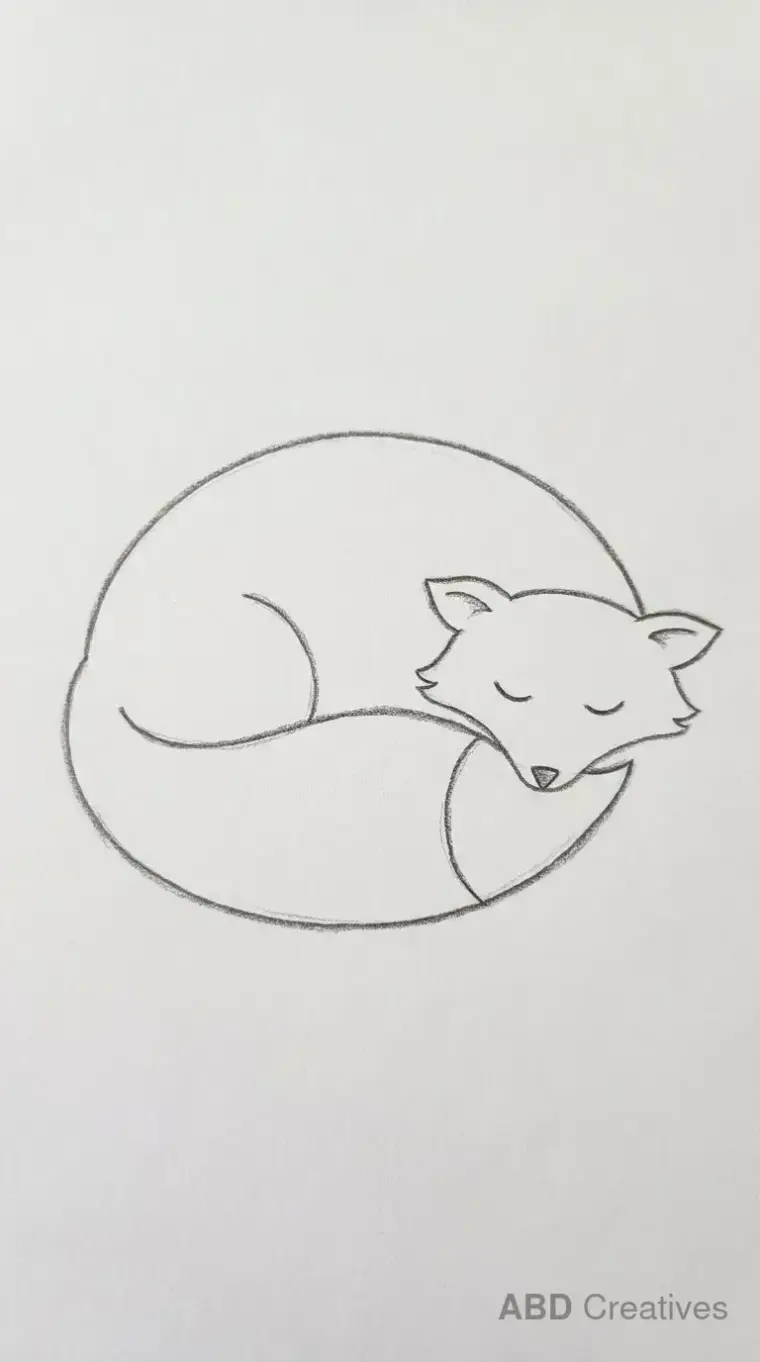Sleeping Fox Curled Into a Circle