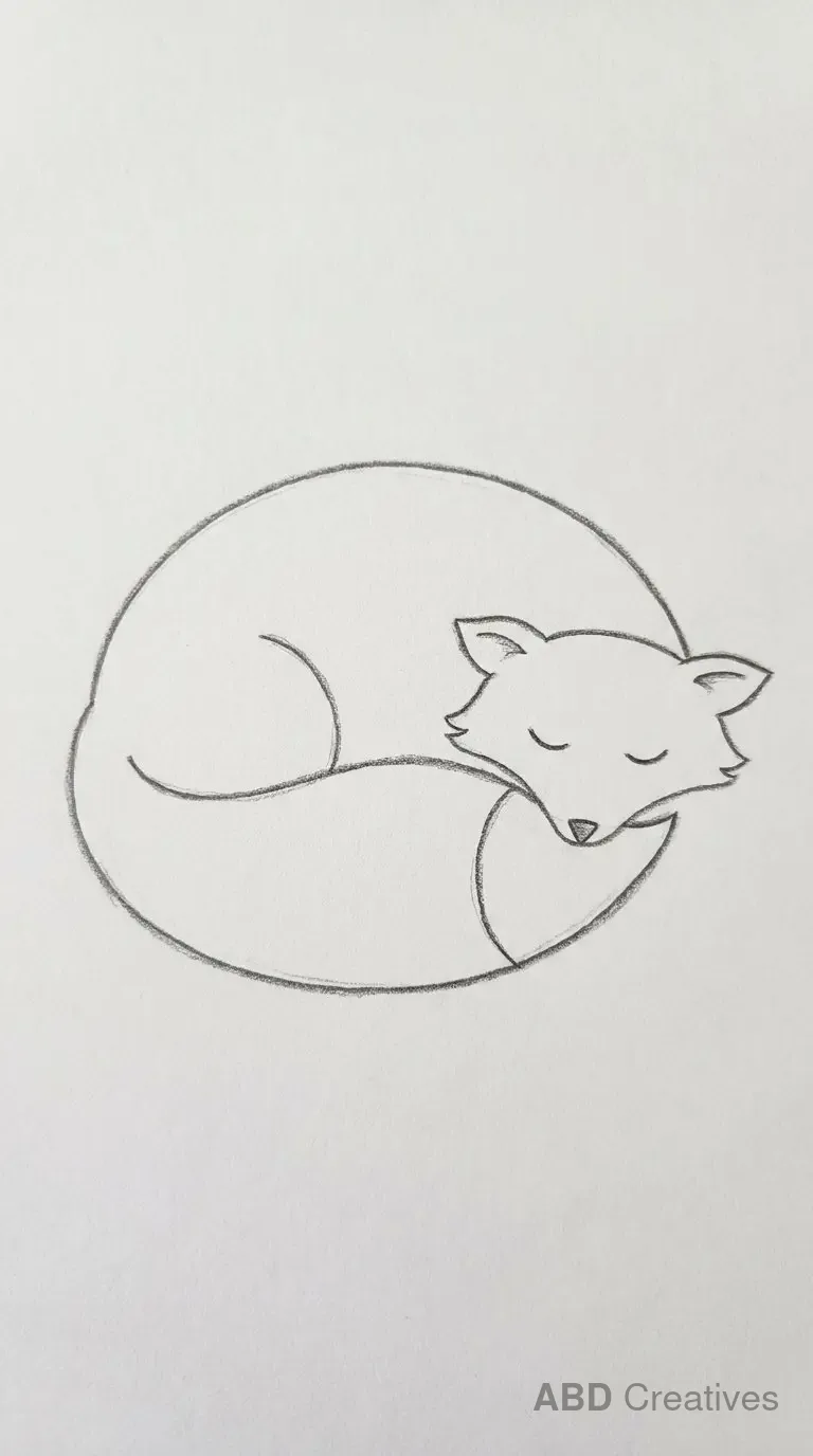 Sleeping Fox Curled Into a Circle