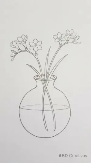 Freesia Flower in a Simple Vase