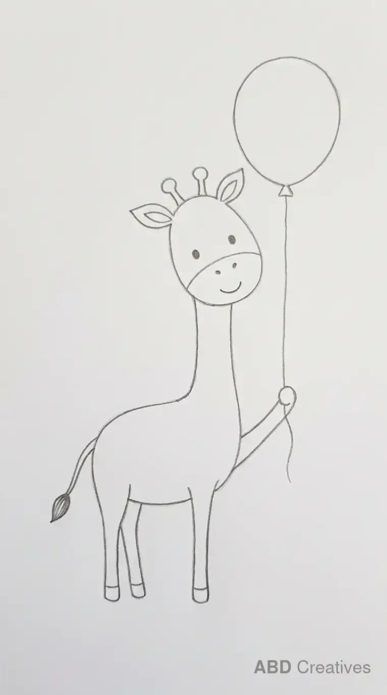 Giraffe Holding a Balloon