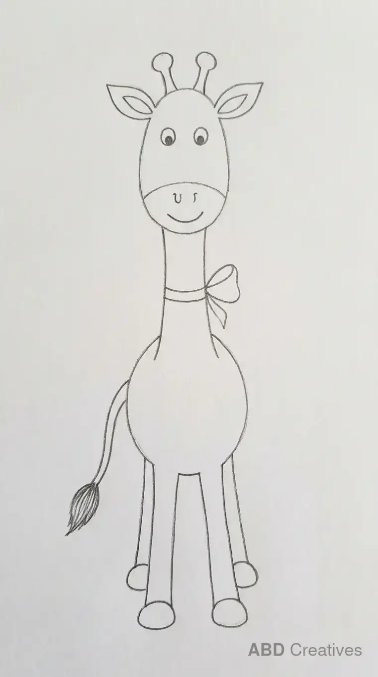 Giraffe Wearing a Bow