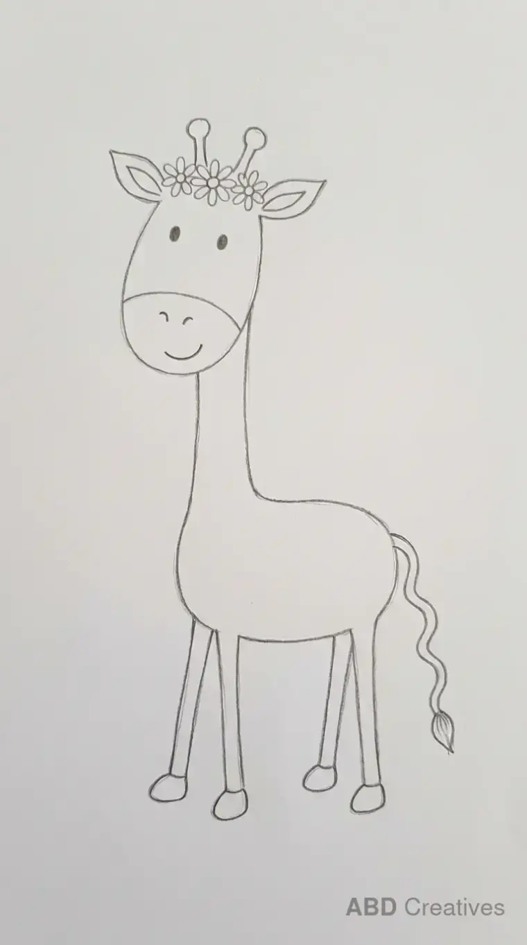 Giraffe Wearing a Flower Crown