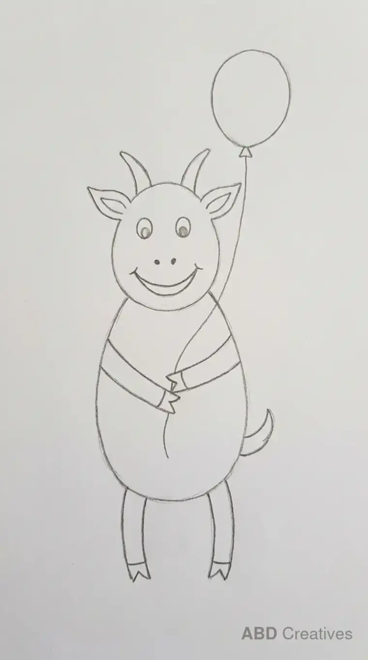 Goat Holding a Balloon