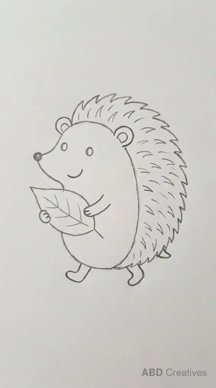 Hedgehog Carrying a Leaf