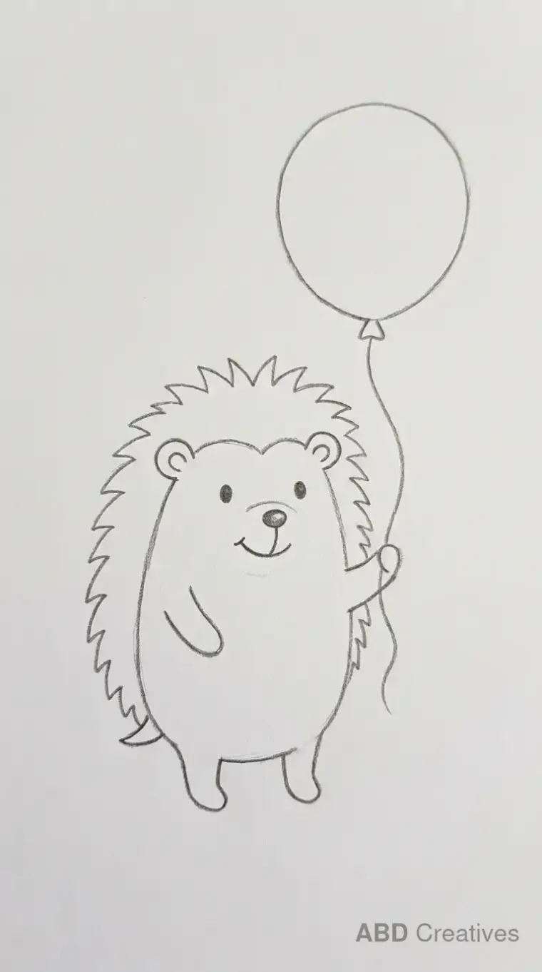Hedgehog Holding a Balloon