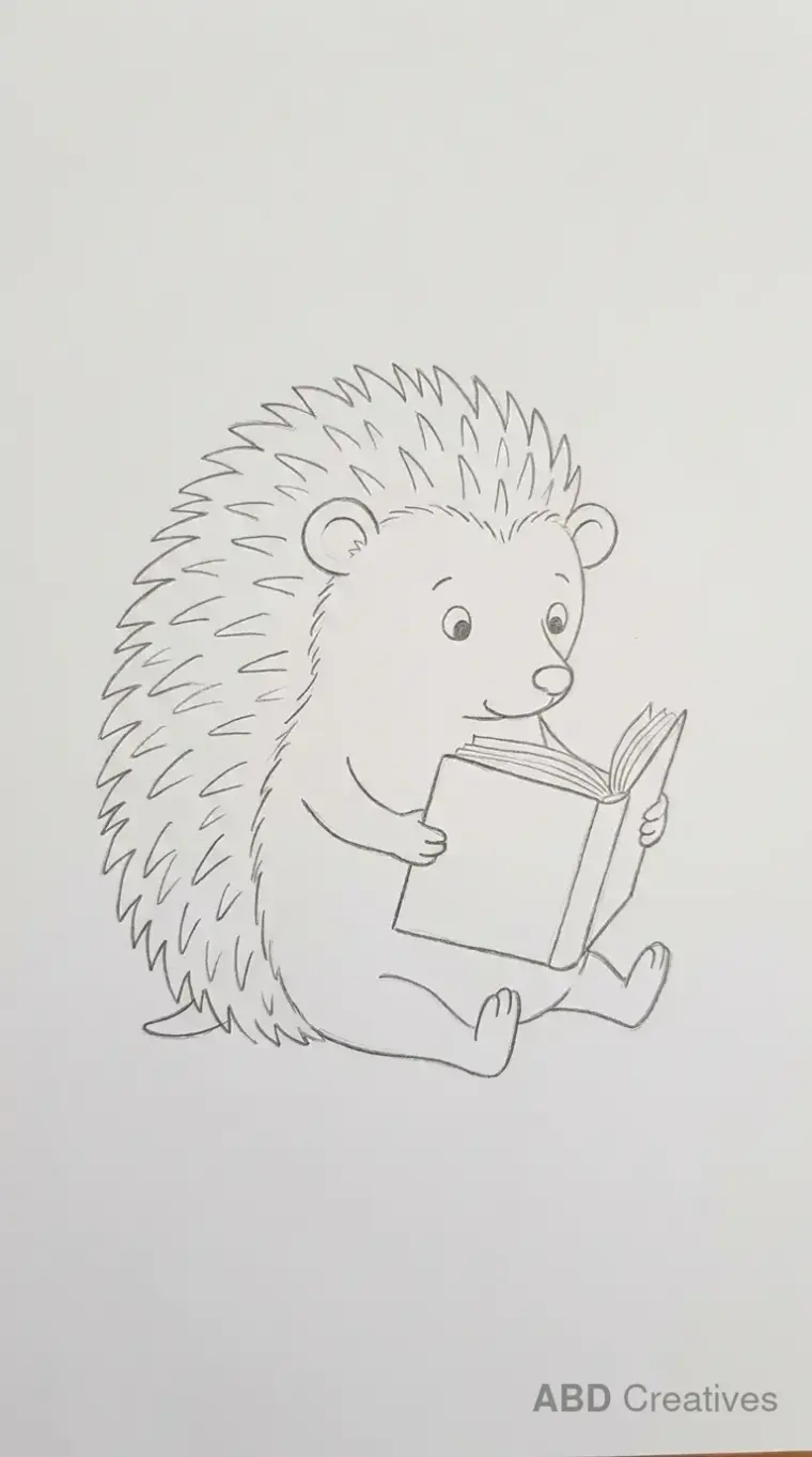 Hedgehog Reading a Book