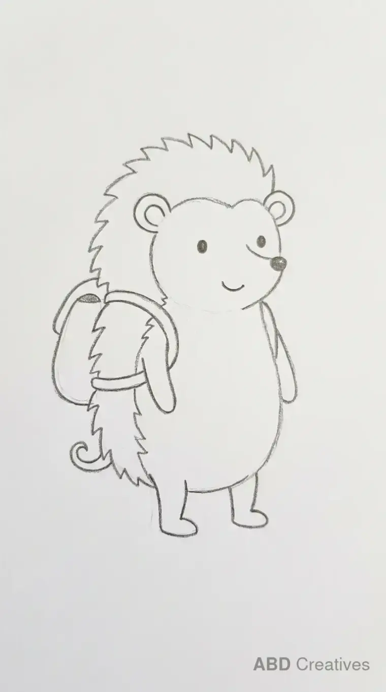 Hedgehog Wearing a Backpack