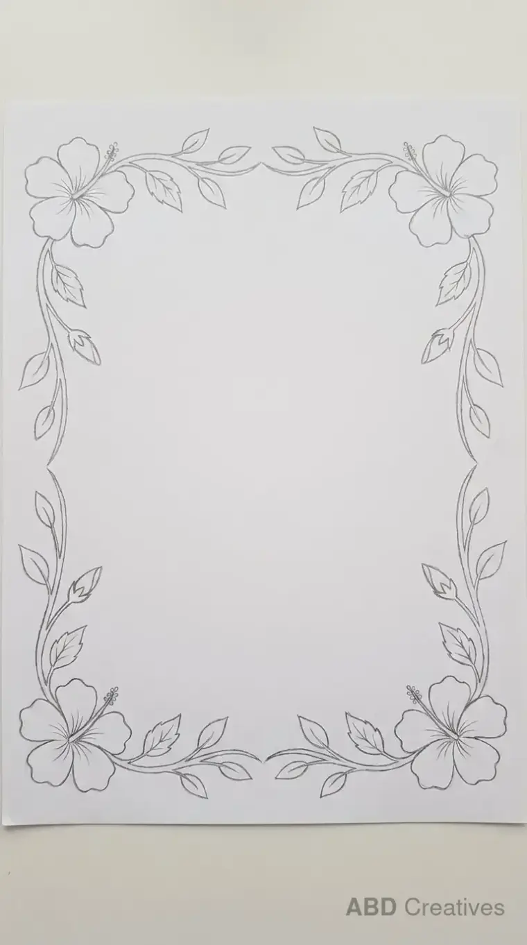 Hibiscus Flower Border Frame