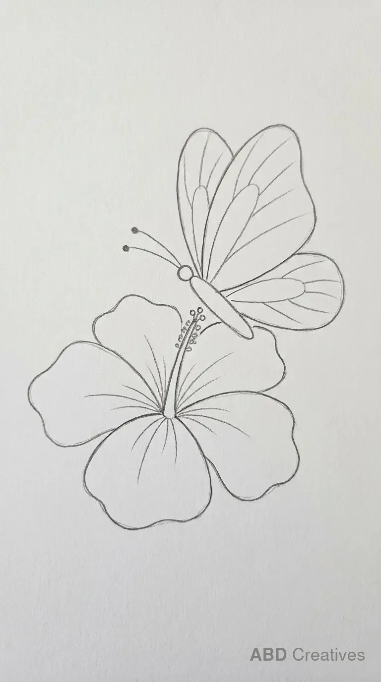 Hibiscus Flower with a Butterfly