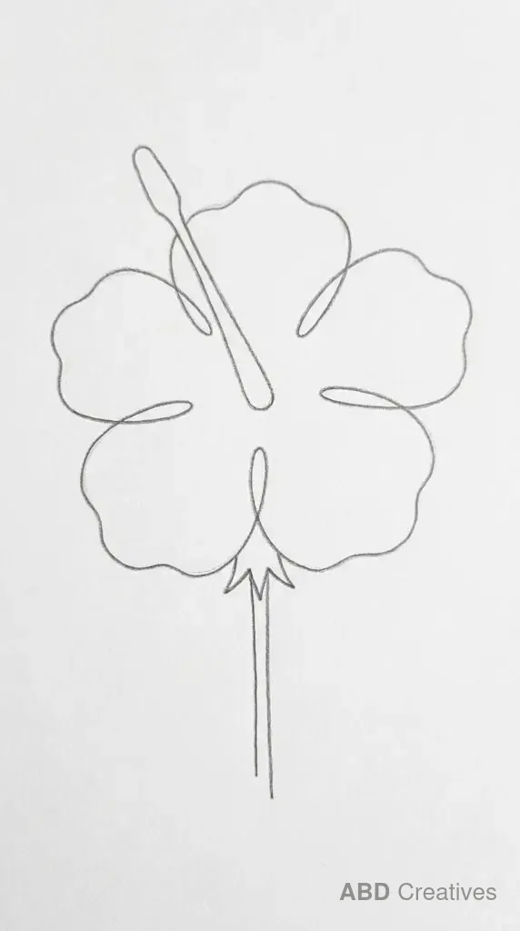 Simple Hibiscus on a Straight Stem