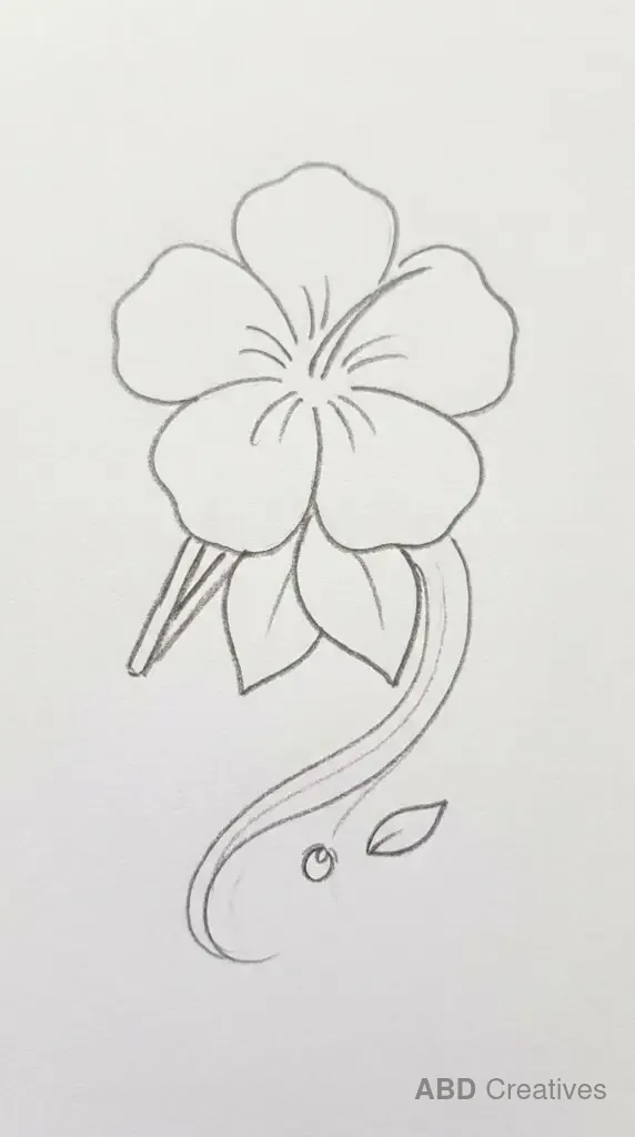 Hibiscus with a Curved Stem