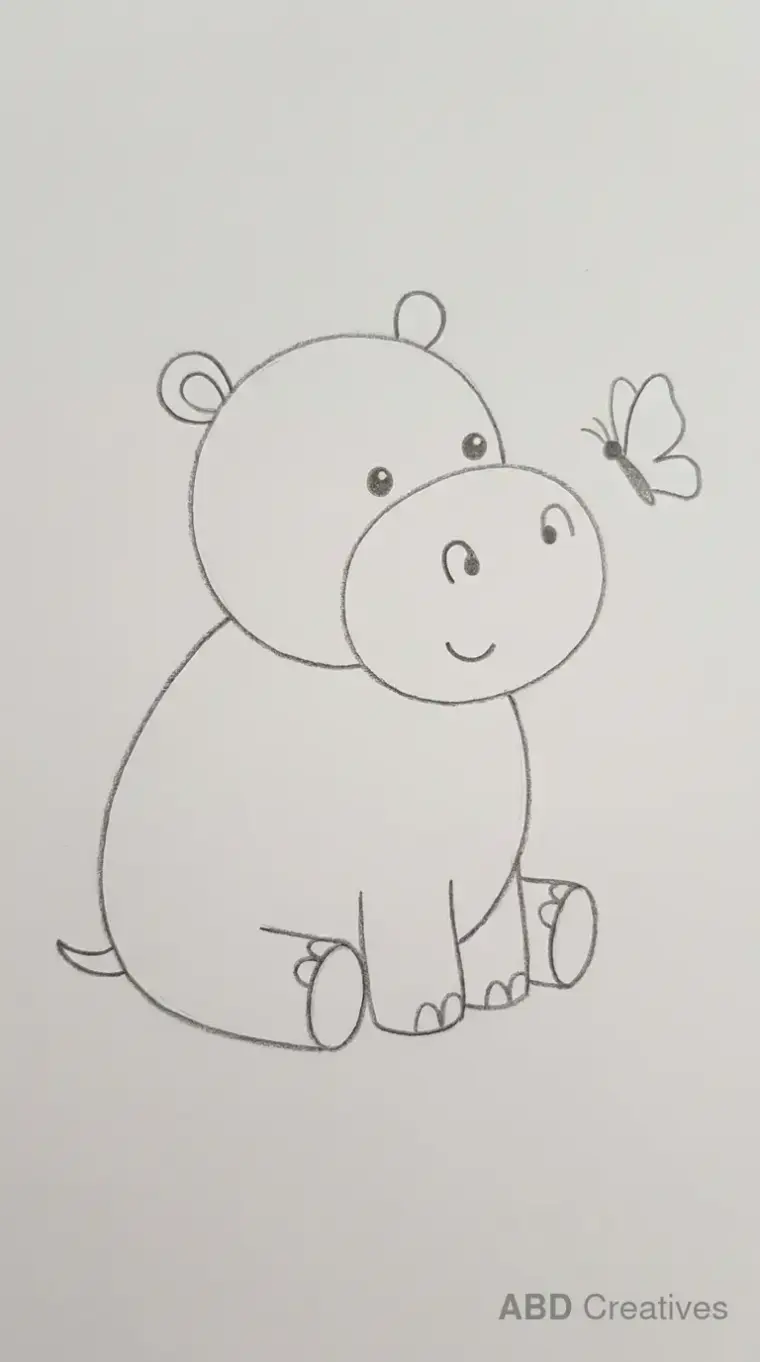 Sitting Hippo Outline