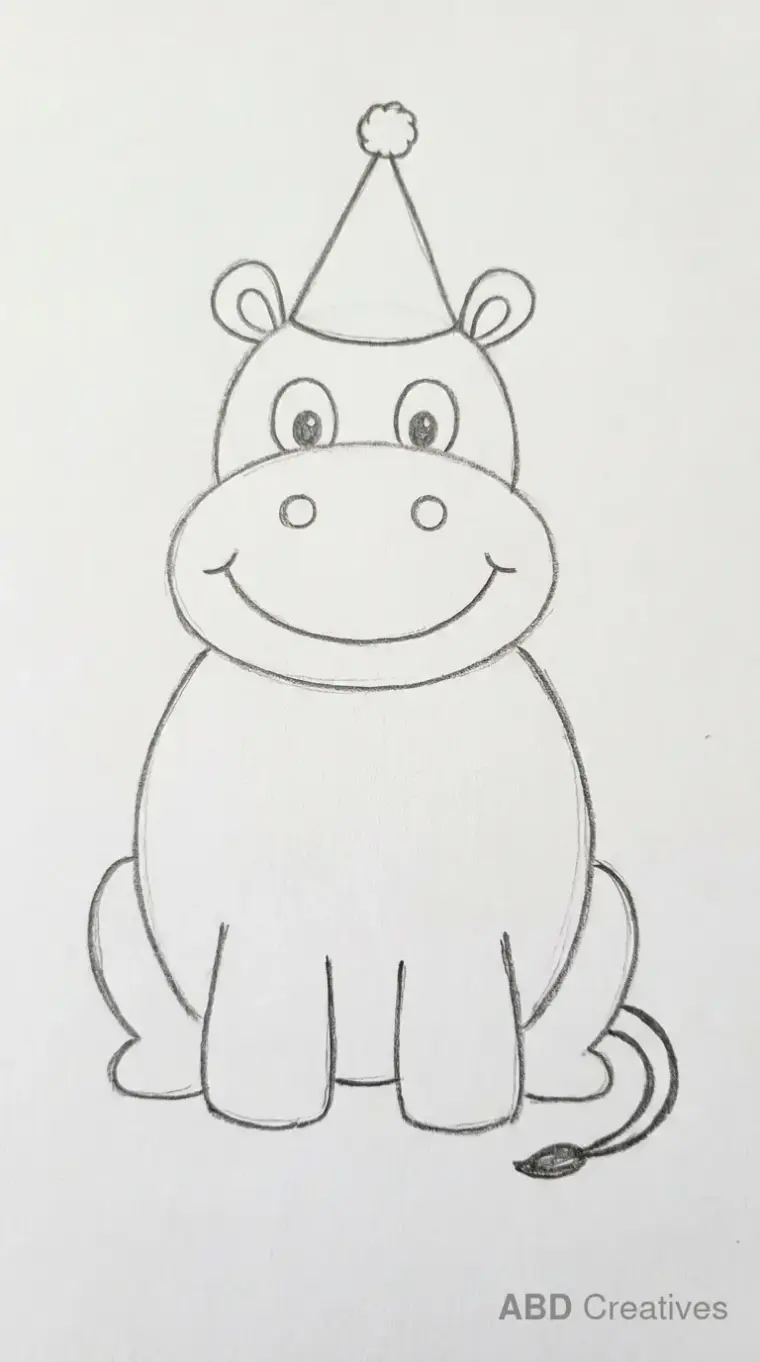 Hippo Wearing a Party Hat