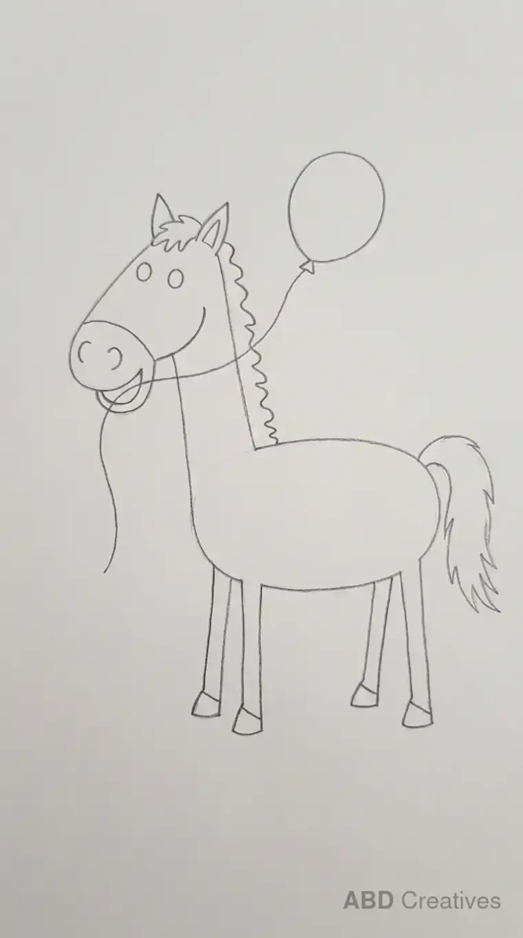 Horse Holding a Balloon