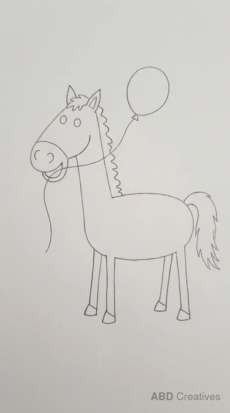 Horse Holding a Balloon