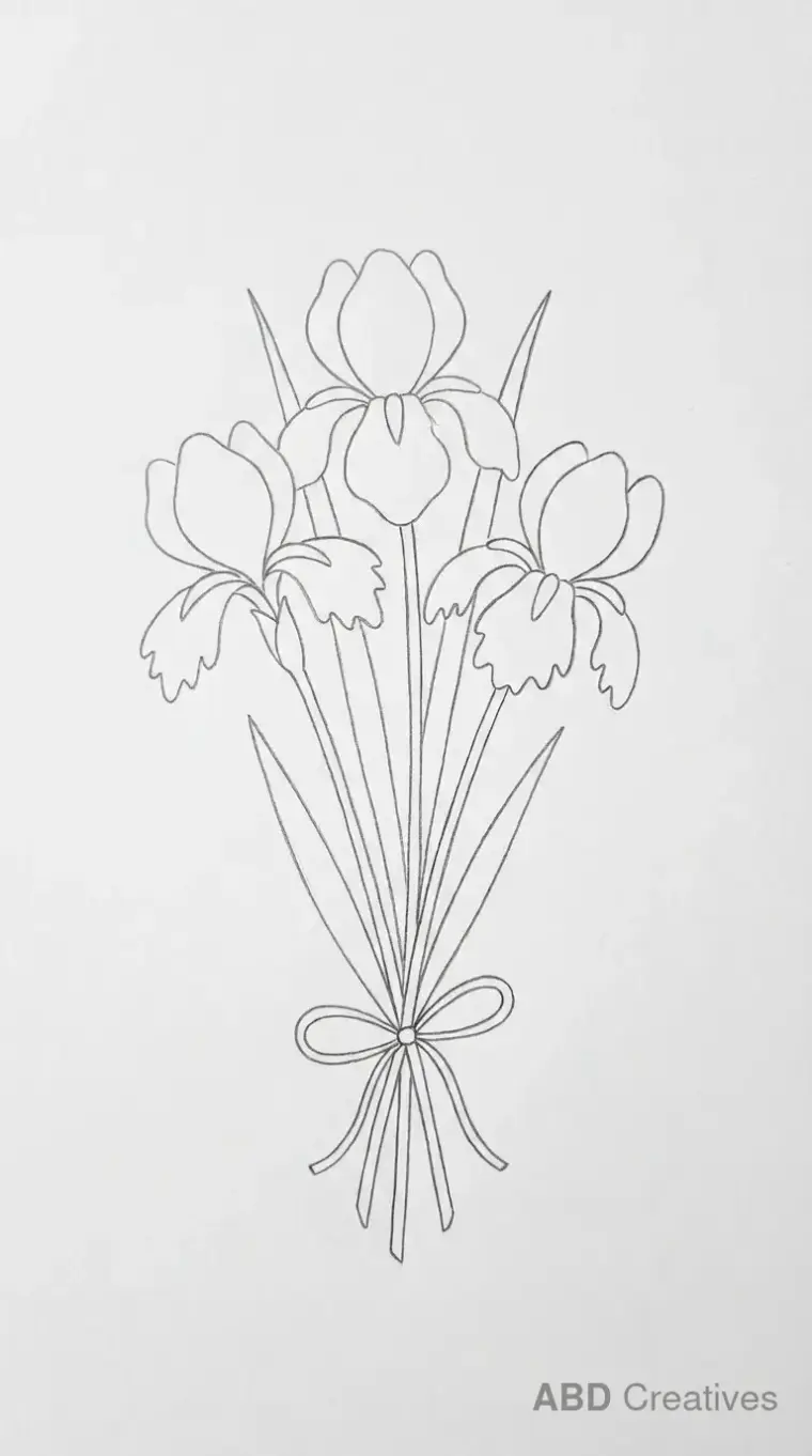 Iris Bouquet Tied with a Bow