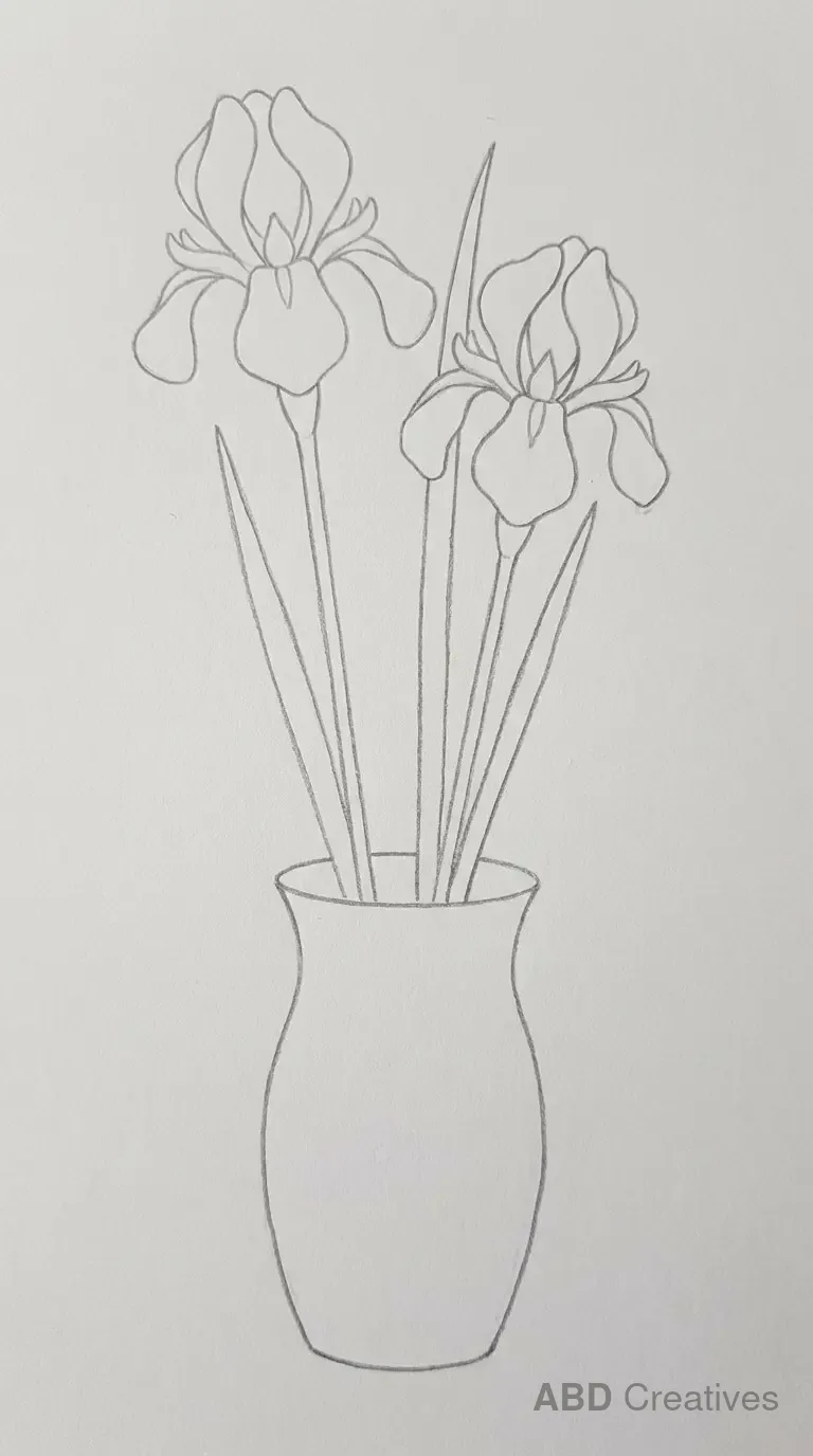 Iris Flowers in a Vase