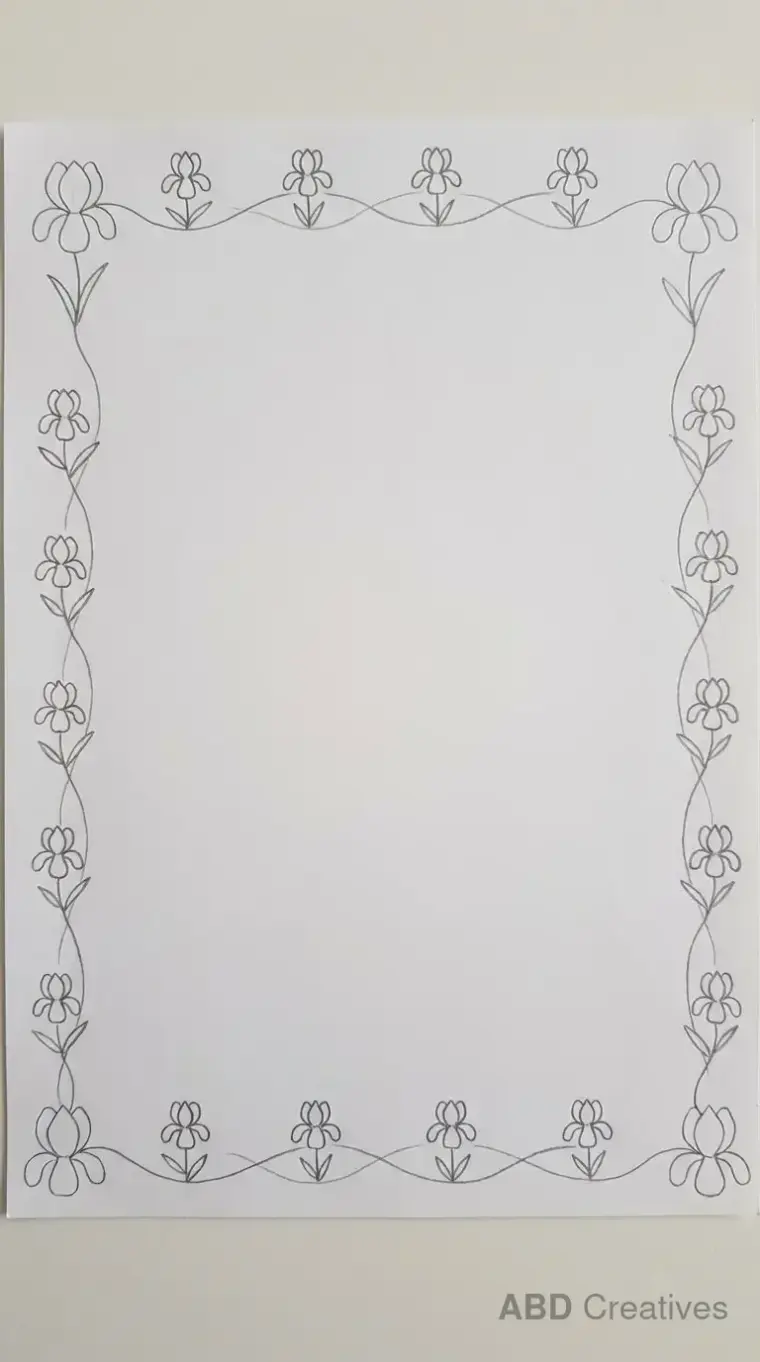 Iris Flower Border Frame