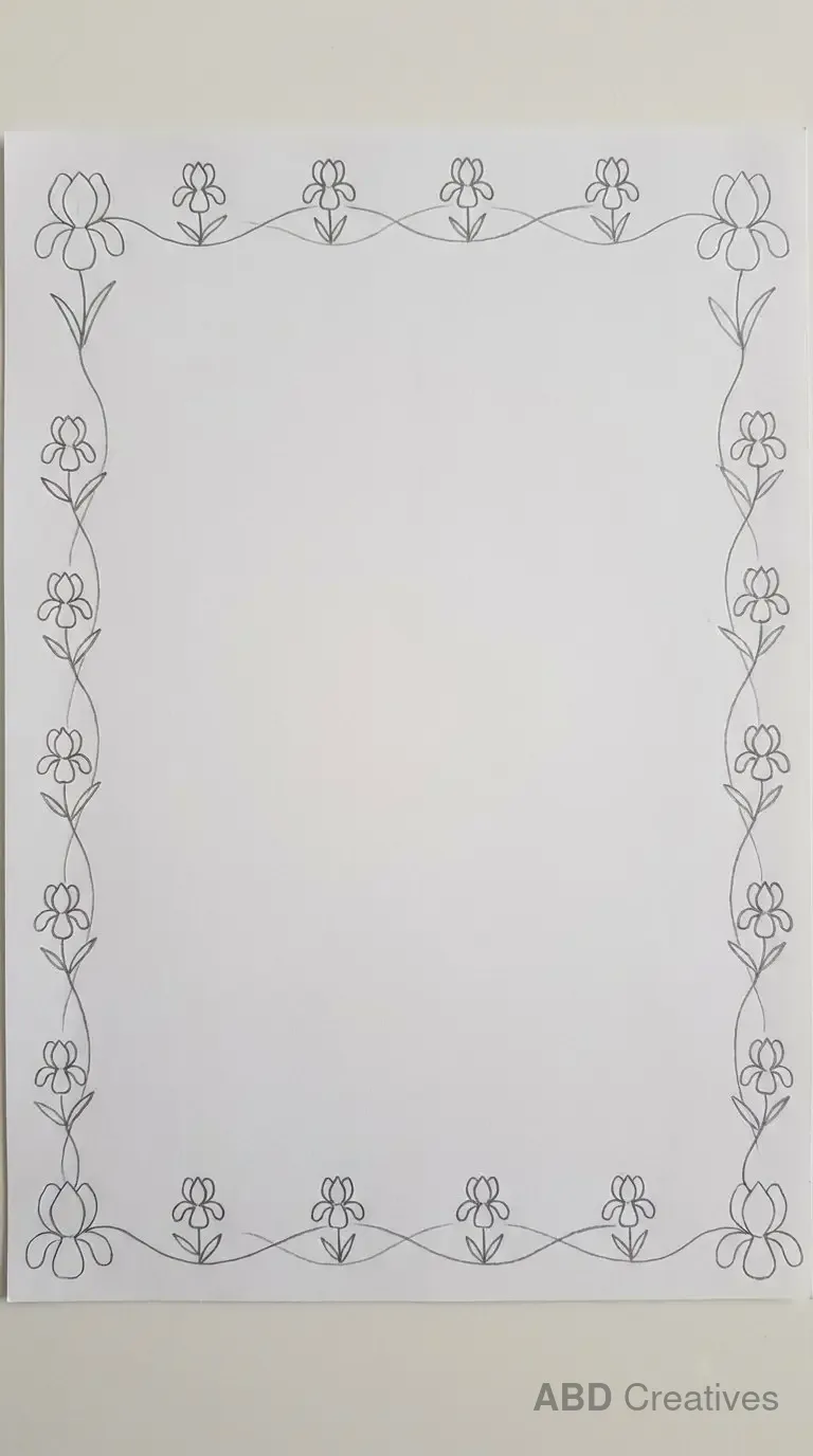Iris Flower Border Frame