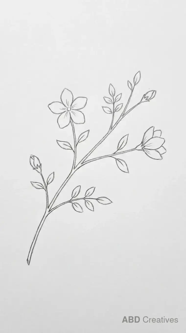 Jasmine Sprig with Buds