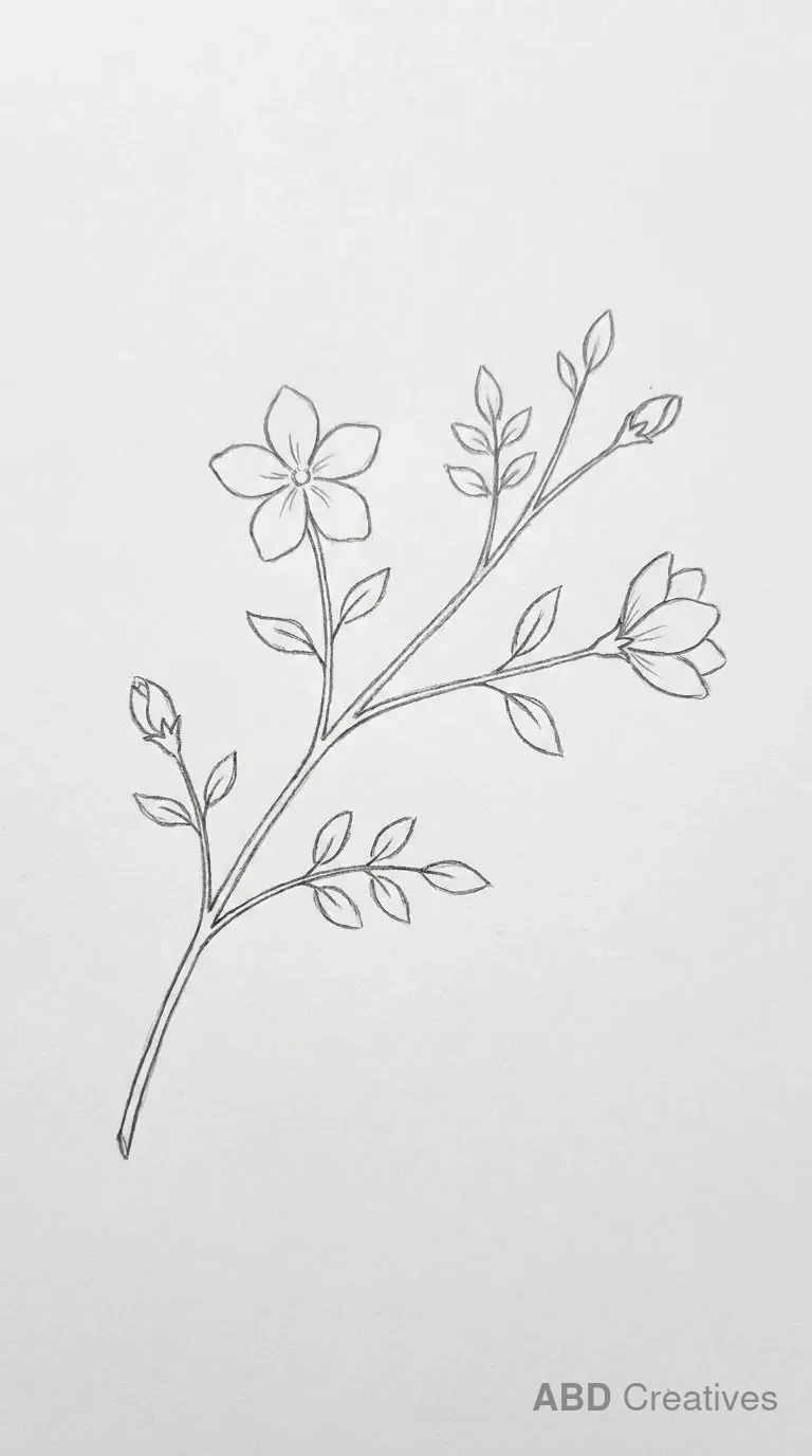 Jasmine Sprig with Buds