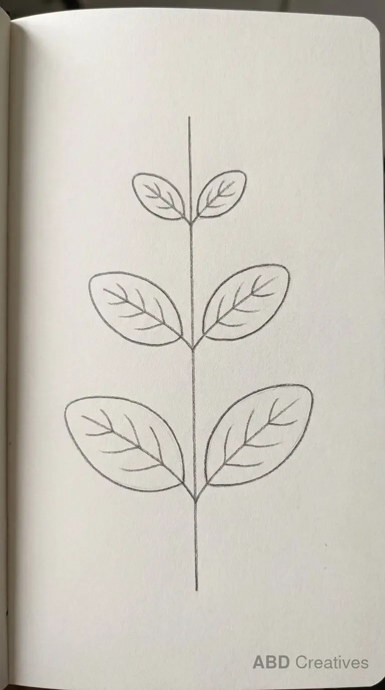 Jasmine Leaves on a Stem