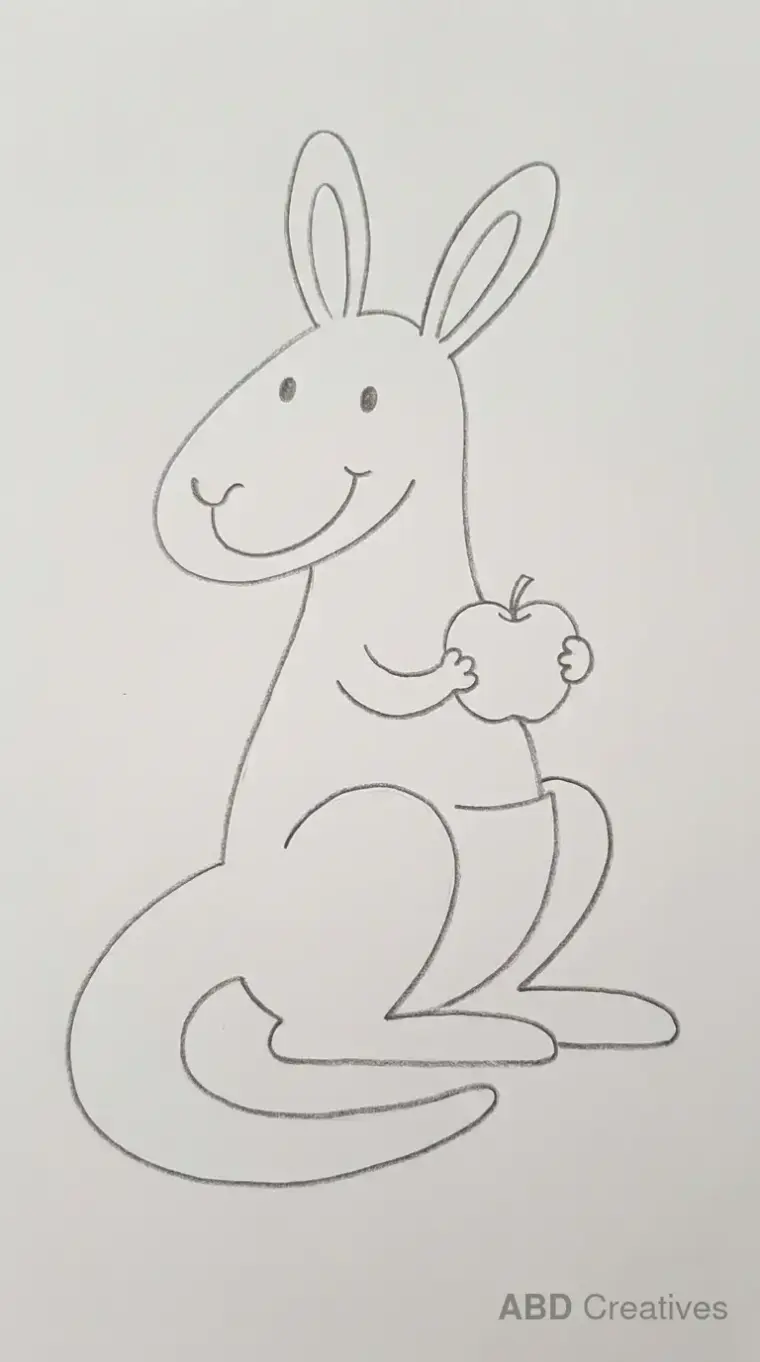 Kangaroo Holding an Apple With Joey