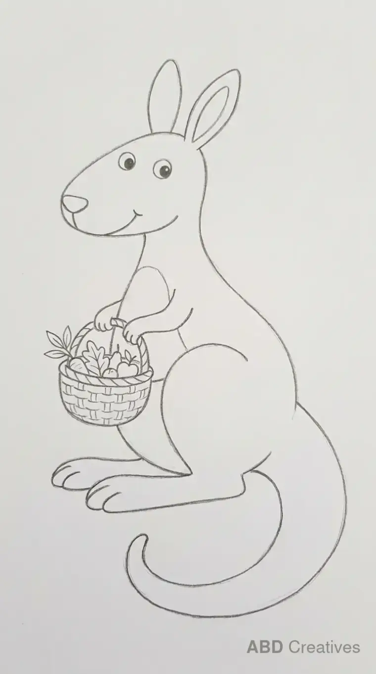 Kangaroo Holding a Basket