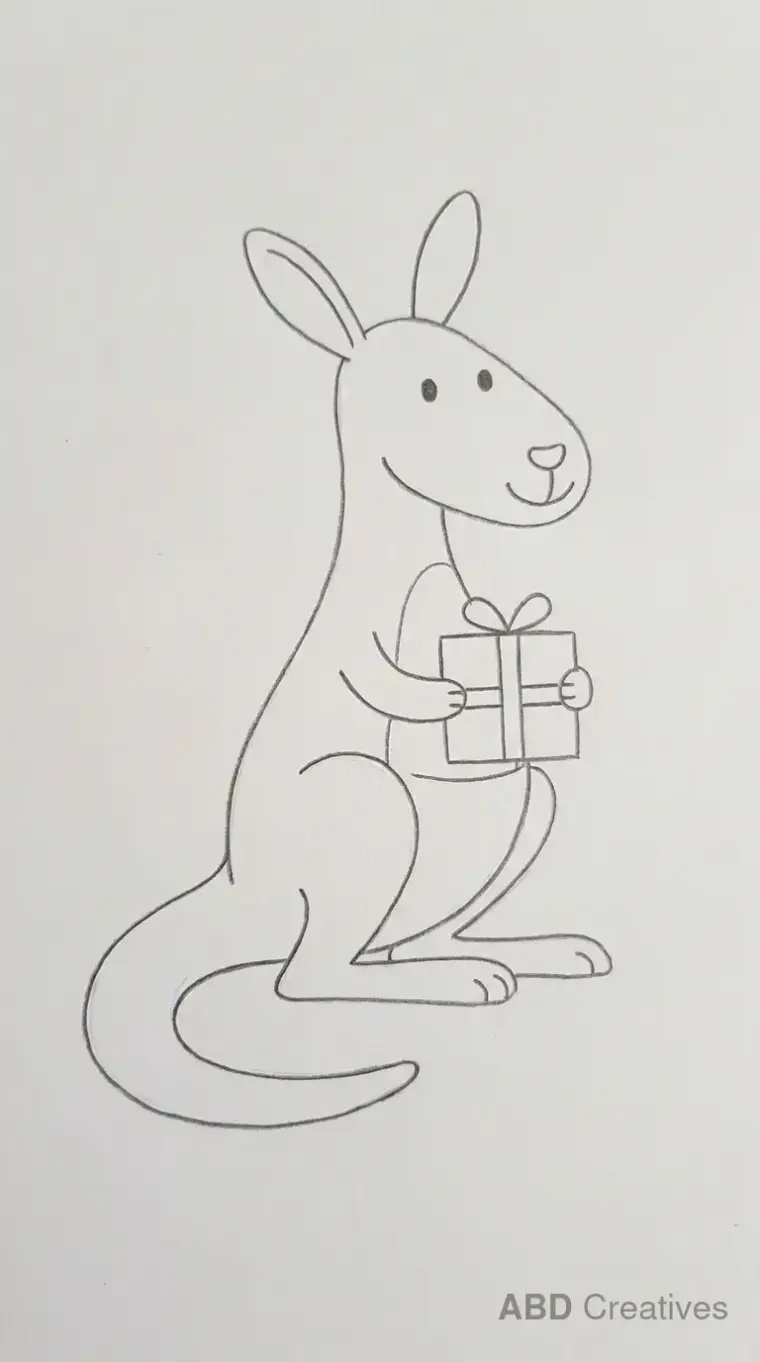 Kangaroo Holding a Gift Box