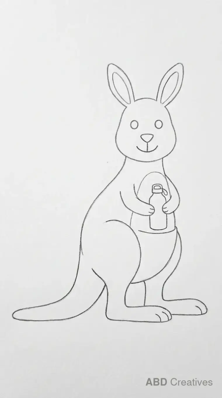 Kangaroo Sitting With a Water Bottle