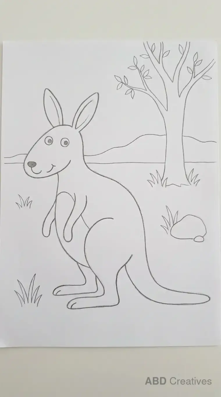 Kangaroo Standing in an Outback Scene