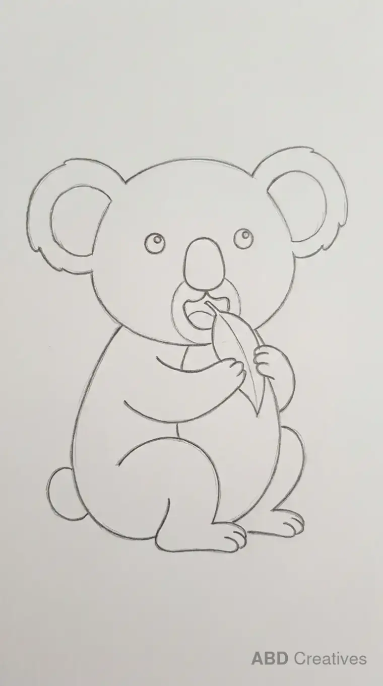 Koala Eating a Eucalyptus Leaf